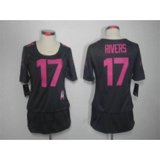 Women Nike San Diego Chargers #17 Philip Rivers Breast Cancer Awareness Gray NFL Jersey