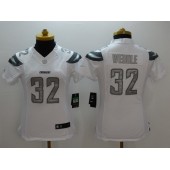 Women Nike San Diego Chargers #32 Eric Weddle White Stitched NFL Limited Platinum Jersey