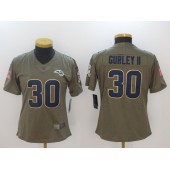 Women Nike St. Louis Rams #30 Todd Gurley II Olive 2017 Salute To Service Limited NFL Jersey