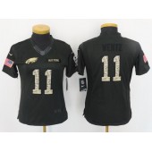 Women Nike Philadelphia Eagles #11 Carson Wentz Anthracite 2016 Salute to Service NFL Jersey