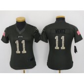 Women Nike Philadelphia Eagles #11 Carson Wentz Anthracite Salute to Service NFL Jersey