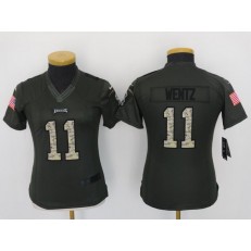Women Nike Philadelphia Eagles #11 Carson Wentz Anthracite Salute to Service NFL Jersey
