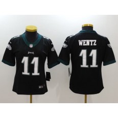 Women Nike Philadelphia Eagles #11 Carson Wentz Black 2017 Vapor Untouchable Stitched NFL Limited Jersey