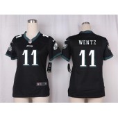 Women Nike Philadelphia Eagles #11 Carson Wentz Game Black Alternate NFL Jersey