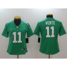 Women Nike Philadelphia Eagles #11 Carson Wentz Green Vapor Untouchable Limited NFL Jersey