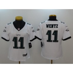 Women Nike Philadelphia Eagles #11 Carson Wentz White Vapor Untouchable NFL Jersey