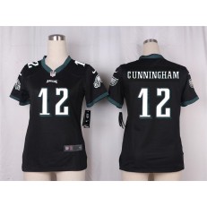 Women Nike Philadelphia Eagles #12 Randall Cunningham Game Black Alternate NFL Jersey