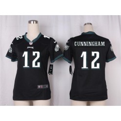 Women Nike Philadelphia Eagles #12 Randall Cunningham Game Black Alternate NFL Jersey