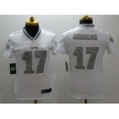 Women Nike Philadelphia Eagles #17 Nelson Agholor White Platinum NFL Limited Jersey