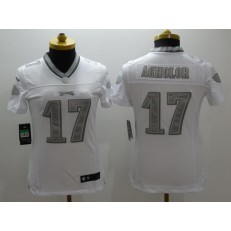 Women Nike Philadelphia Eagles #17 Nelson Agholor White Platinum NFL Limited Jersey