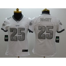 Women Nike Philadelphia Eagles #25 LeSean McCoy White Platinum NFL Limited Jersey