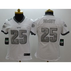 Women Nike Philadelphia Eagles #25 LeSean McCoy White Platinum NFL Limited Jersey