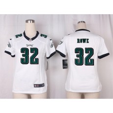 Women Nike Philadelphia Eagles #32 Rowe Game White NFL Jersey