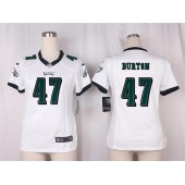 Women Nike Philadelphia Eagles #47 Trey Burton Game White NFL Jersey