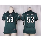 Women Nike Philadelphia Eagles #53 Nigel Bradham Game Midnight Green Team Color NFL Jersey
