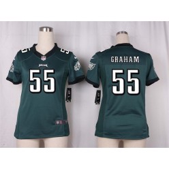 Women Nike Philadelphia Eagles #55 Brandon Graham Game Midnight Green Team Color NFL Jersey
