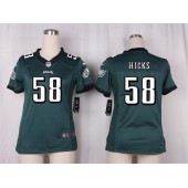Women Nike Philadelphia Eagles #58 Jordan Hicks Game Midnight Green Team Color NFL Jersey