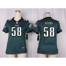 Women Nike Philadelphia Eagles #58 Jordan Hicks Game Midnight Green Team Color NFL Jersey