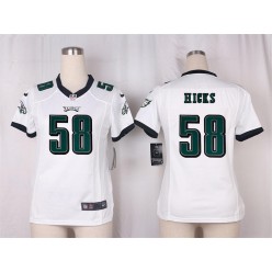 Women Nike Philadelphia Eagles #58 Jordan Hicks Game White NFL Jersey