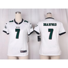Women Nike Philadelphia Eagles #7 Bradford Game White NFL Jersey