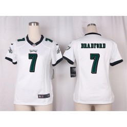 Women Nike Philadelphia Eagles #7 Bradford Game White NFL Jersey
