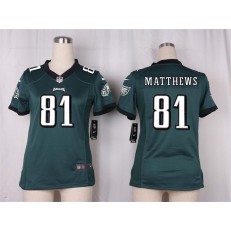 Women Nike Philadelphia Eagles #81 Jordan Matthews Game Midnight Green Team Color NFL Jersey