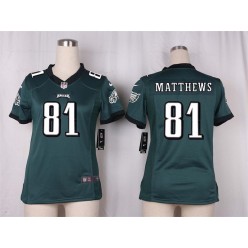 Women Nike Philadelphia Eagles #81 Jordan Matthews Game Midnight Green Team Color NFL Jersey