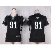 Women Nike Philadelphia Eagles #91 Fletcher Cox Game Black Alternate NFL Jersey