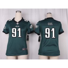 Women Nike Philadelphia Eagles #91 Fletcher Cox Game Midnight Green Team Color NFL Jersey