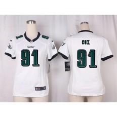 Women Nike Philadelphia Eagles #91 Fletcher Cox Game White NFL Jersey