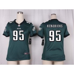 Women Nike Philadelphia Eagles #95 Mychal Kendricks Game Midnight Green Team Color NFL Jersey