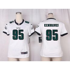 Women Nike Philadelphia Eagles #95 Mychal Kendricks Game White NFL Jersey