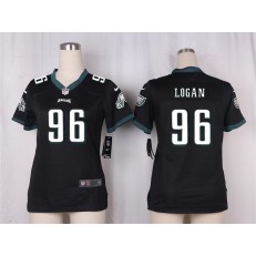 Women Nike Philadelphia Eagles #96 Bennie Logan Game Black Alternate NFL Jersey