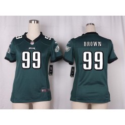 Women Nike Philadelphia Eagles #99 Jerome Brown Game Midnight Green Team Color NFL Jersey