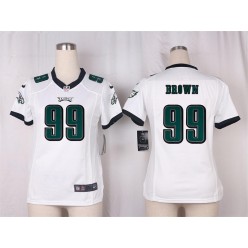Women Nike Philadelphia Eagles #99 Jerome Brown Game White NFL Jersey