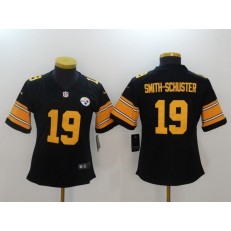 Women Nike Pittsburgh Steelers #19 JuJu Smith-Schuster Black Color Rush NFL Jersey