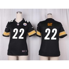 Women Nike Pittsburgh Steelers #22 William Gay Game Black Team Color NFL Jersey
