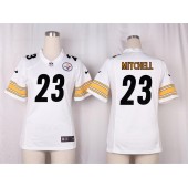 Women Nike Pittsburgh Steelers #23 Mike Mitchell Game White NFL Jersey