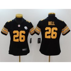 Women Nike Pittsburgh Steelers #26 Le'Veon Bell Black Color Rush NFL Jersey