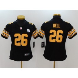 Women Nike Pittsburgh Steelers #26 Le'Veon Bell Black Color Rush NFL Jersey