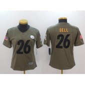 Women Nike Pittsburgh Steelers #26 Le'Veon Bell Olive 2017 Salute To Service Limited NFL Jersey