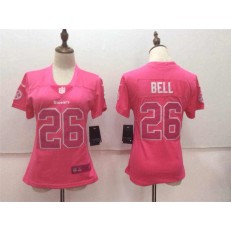 Women Nike Pittsburgh Steelers #26 Le'Veon Bell Pink Stitched NFL Limited Rush Fashion Jersey
