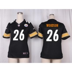 Women Nike Pittsburgh Steelers #26 Rod Woodson Game Black Team Color NFL Jersey