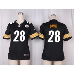Women Nike Pittsburgh Steelers #28 Sean Davis Game Black Team Color NFL Jersey