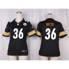 Women Nike Pittsburgh Steelers #36 Jerome Bettis Game Black Team Color NFL Jersey