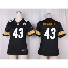 Women Nike Pittsburgh Steelers #43 Troy Polamalu Game Black Team Color NFL Jersey