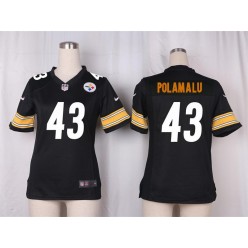 Women Nike Pittsburgh Steelers #43 Troy Polamalu Game Black Team Color NFL Jersey