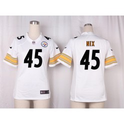 Women Nike Pittsburgh Steelers #45 Roosevelt Nix Game White NFL Jersey