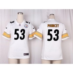 Women Nike Pittsburgh Steelers #53 Maurkice Pouncey Game White NFL Jersey