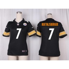Women Nike Pittsburgh Steelers #7 Ben Roethlisberger Game Black Team Color NFL Jersey
